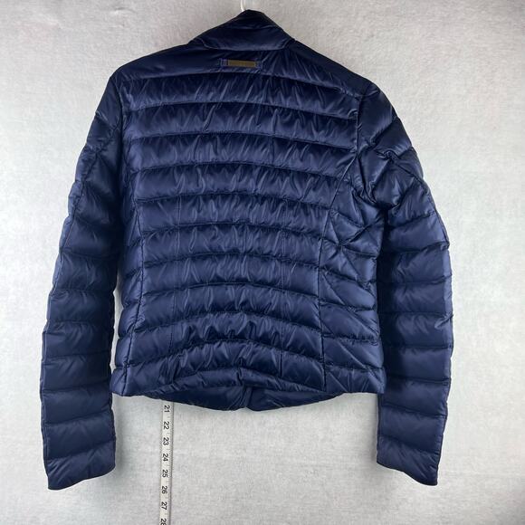 Ralph Lauren Sport Women 4 Duck Down Puffer Jacker Blue Quilt Buckle Collar Prep - Picture 9 of 13